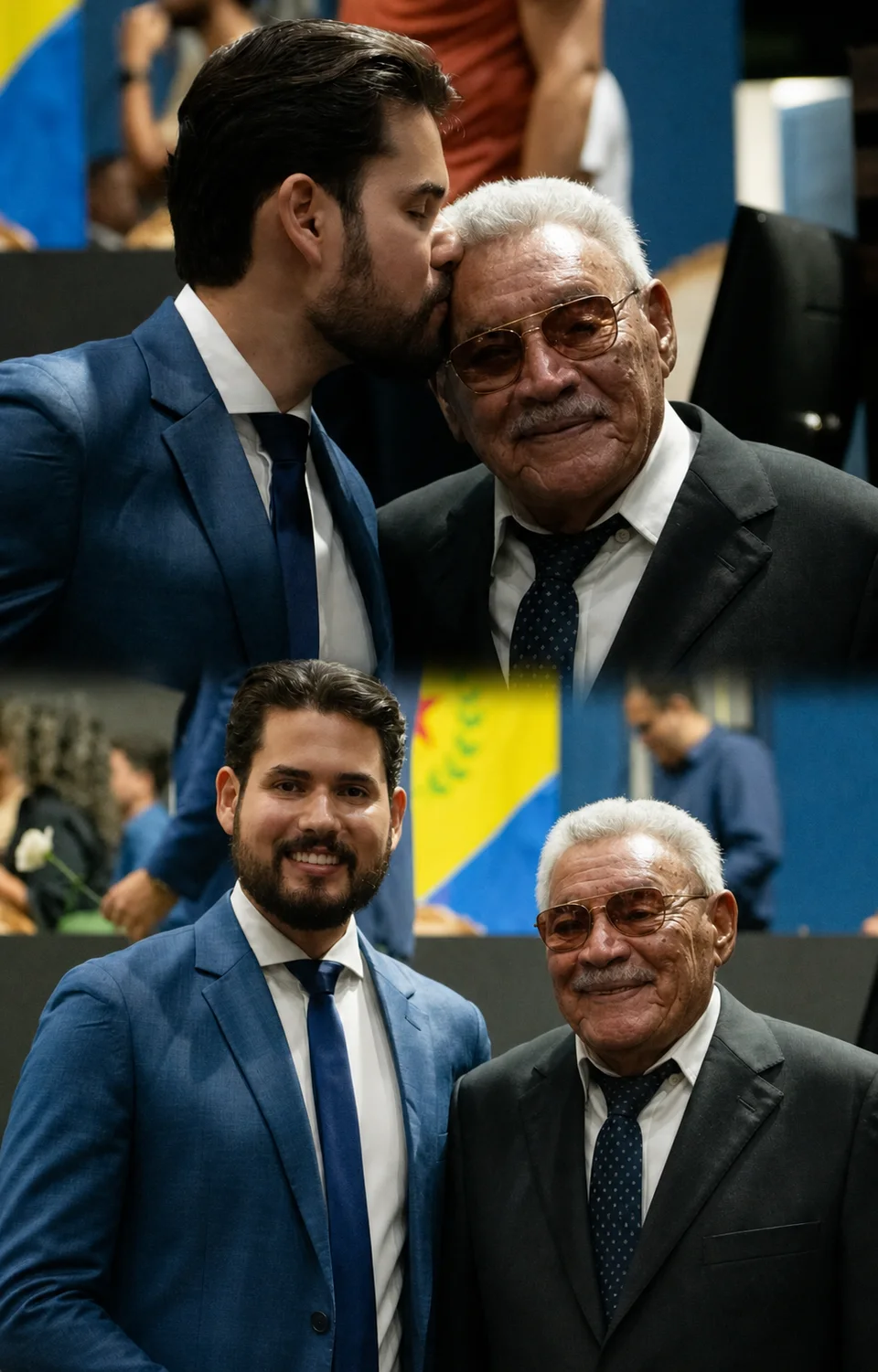 Sanches Paiva ao lado de seu avô, Chico Paiva, na Câmara Municipal